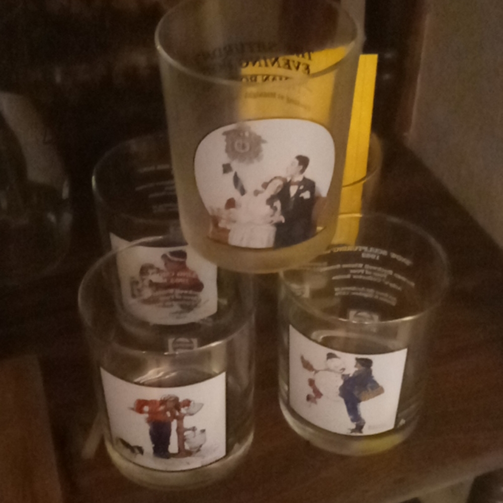 Rare vintage norman rockwell glasses